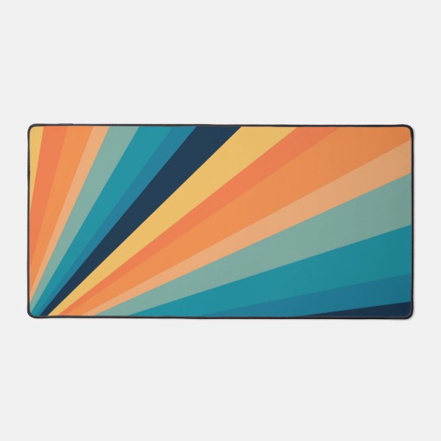 Retro sun rays desk mat (Front)