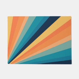 Retro sun rays doormat