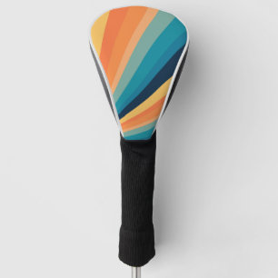 Retro sun rays golf head cover