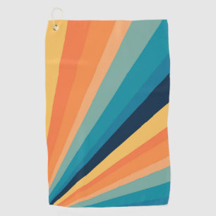 Retro sun rays golf towel