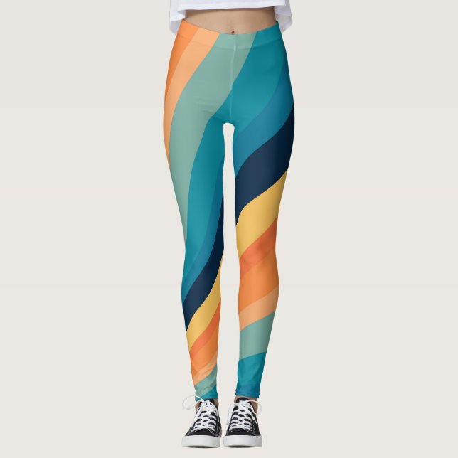 Retro sun rays leggings (Front)