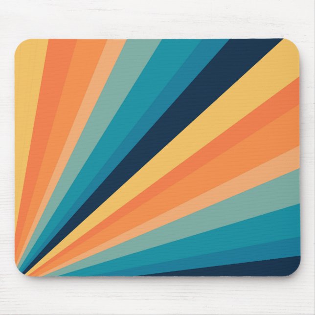 Retro sun rays mouse pad (Front)