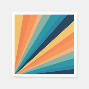 Retro sun rays napkin