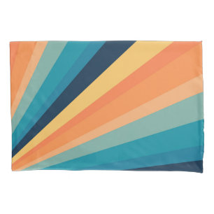 Retro sun rays pillowcase