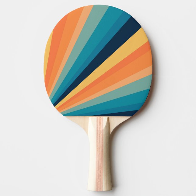 Retro sun rays ping pong paddle (Front)