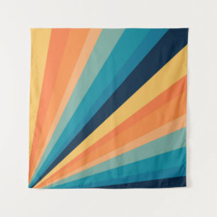Retro sun rays tapestry