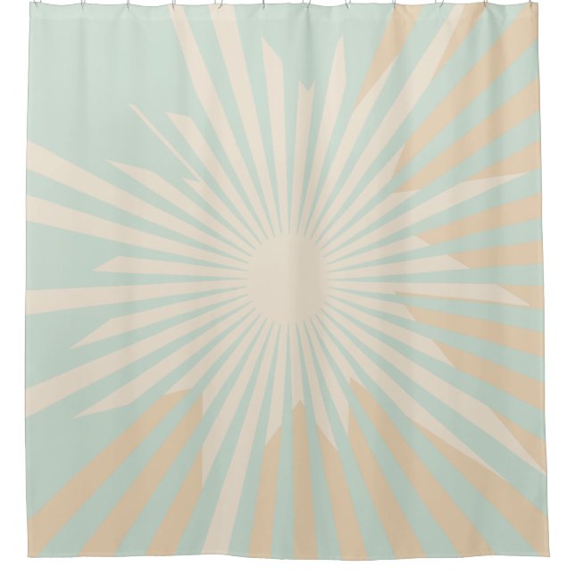 Retro Sun Shower Curtain (Front)