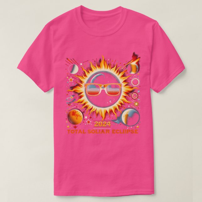 Retro Sun Total Solar Eclipse April 8 2024 Totalit T-Shirt (Design Front)