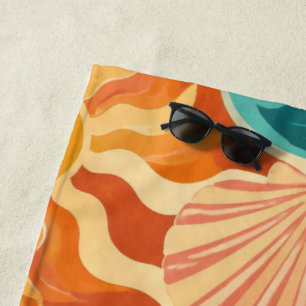 Retro Sun Vintage Beach Towel 70s Summer Surf St