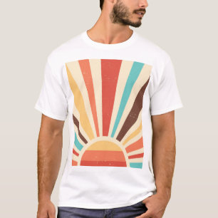 Retro sunburst: colourful vintage banner. T-Shirt