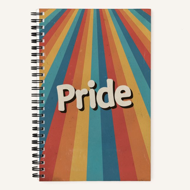 Retro Sunburst LGBTQ+ Pride Notebook (Front)