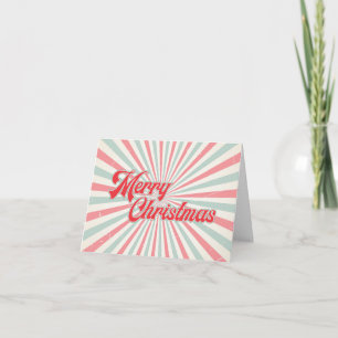 Retro Sunburst Merry Christmas Holiday Card