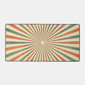 Retro Sunburst Spiral Vintage Design Desk Mat