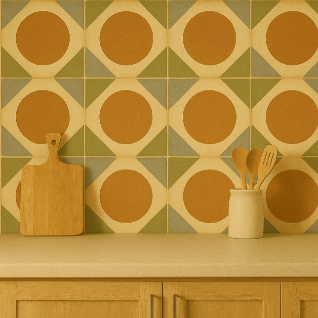 Retro Sunburst Tile – Warm Geometric Design (Creator Uploaded)