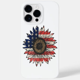 Retro Sunflower 4th Of July USA Case-Mate iPhone 14 Pro Max Case