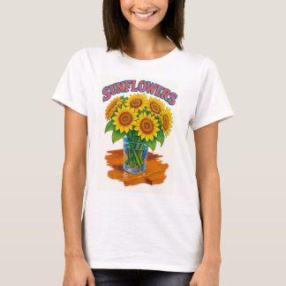 Retro Sunflower Tshirt - Vintage Floral Graphic
