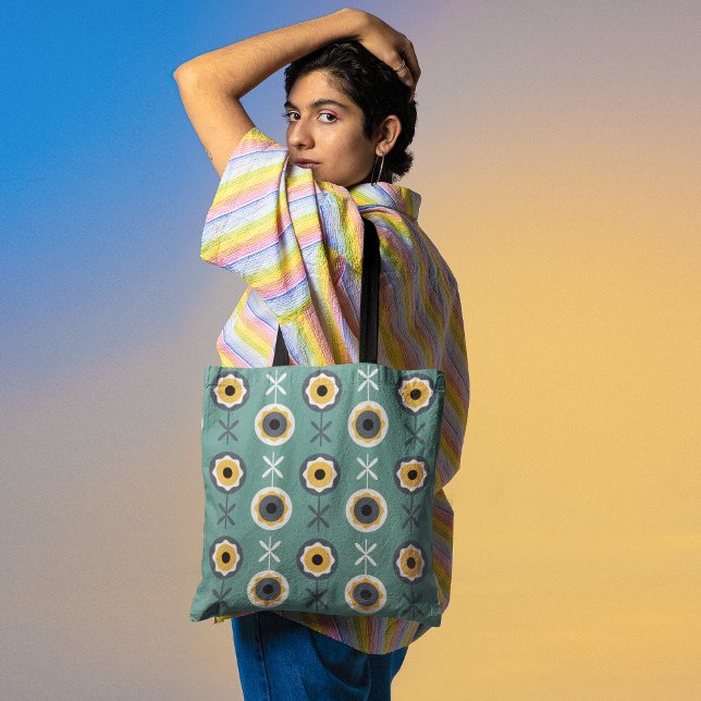 Retro sunflowers tote bag (Creator Uploaded)