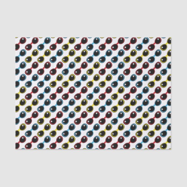 Retro Sunglasses Primary Hues Red Yellow Blue Tissue Paper (Front)