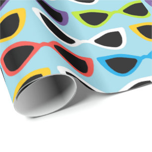 Retro sunglasses wrapping paper