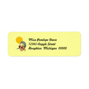Retro Sunny Day @ The Beach Return Address Labels
