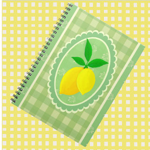 Retro Sunny Lemon Yellow Spring Green Notebook