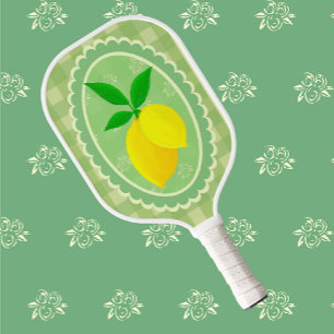 Retro Sunny Lemon Yellow Spring Green Pickleball Paddle