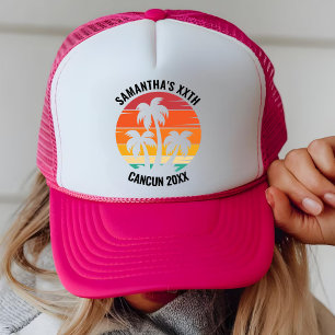 Retro Sunset 10th 20th 30th 40th 50 Birthday Squad Trucker Hat