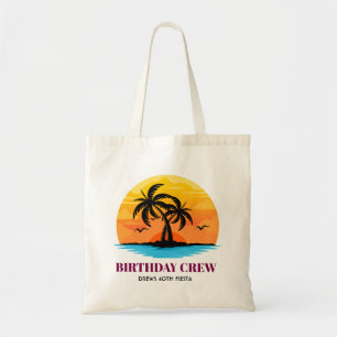 Retro Sunset 20th 30th 40th 50th 60 Birthday Crew Tote Bag