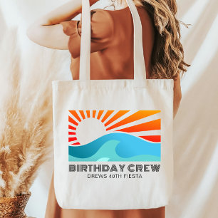 Retro Sunset 20th 30th 40th 50th 60 Birthday Crew Tote Bag