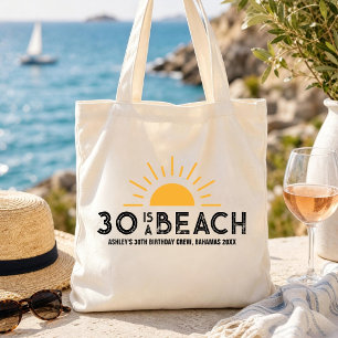 Retro Sunset 30th 40th 50th 60 Birthday Crew Squad Tote Bag
