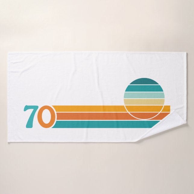 Retro Sunset 70 Bath Towel (Bath Towel)