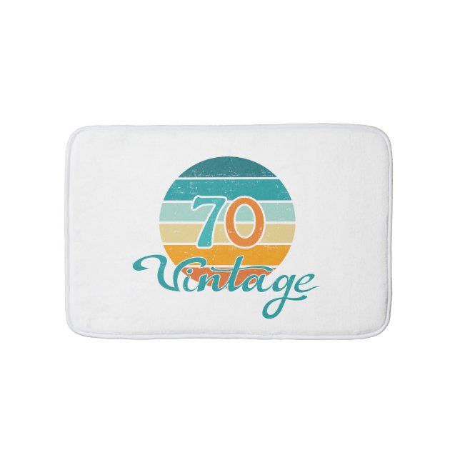 Retro Sunset 70 Vintage Distressed Bath Mat (Front)