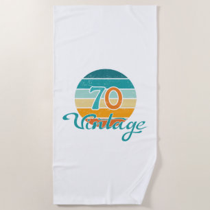 Retro Sunset 70 Vintage Distressed Beach Towel
