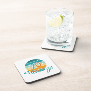 Retro Sunset 70 Vintage Distressed Coaster