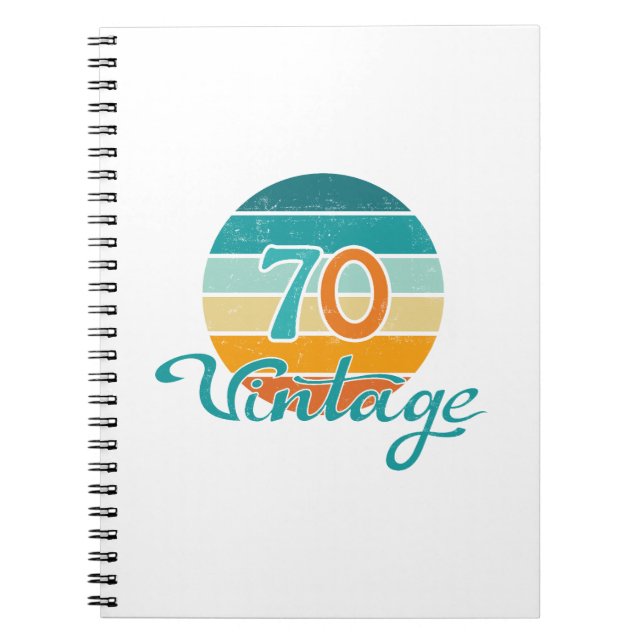 Retro Sunset 70 Vintage Distressed Notebook (Front)