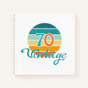 Retro Sunset 70 Vintage Distressed Notebook