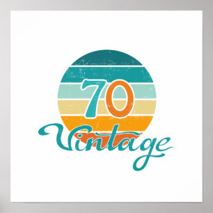 Retro Sunset 70 Vintage Distressed Poster