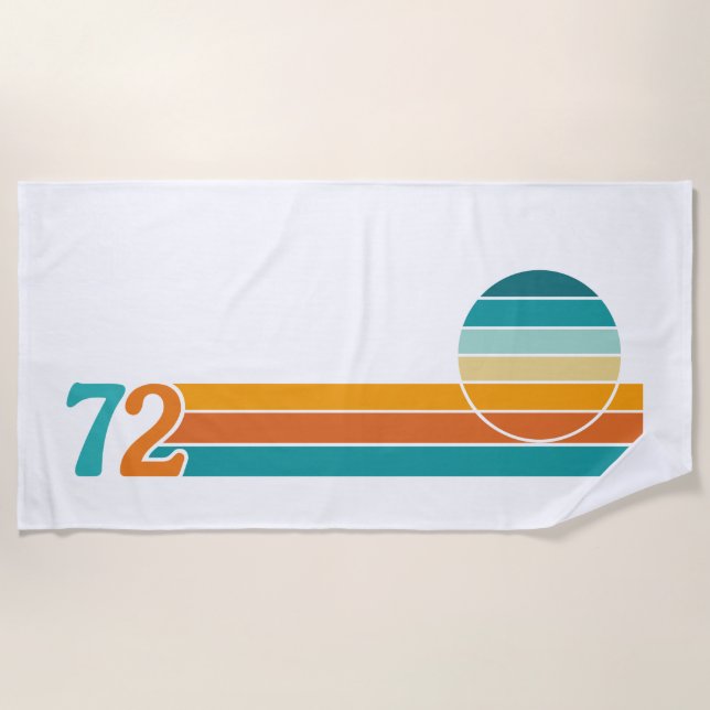 Retro Sunset 72 Beach Towel (Front)