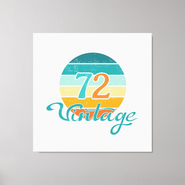 Retro Sunset 72 Vintage Distressed Canvas Print (Front)