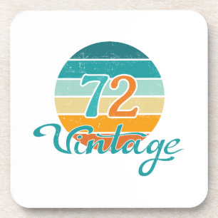 Retro Sunset 72 Vintage Distressed Coaster