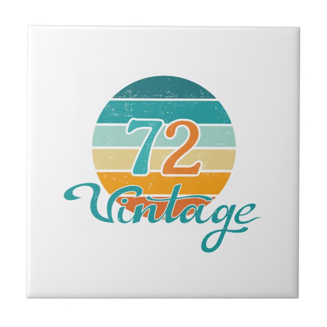 Retro Sunset 72 Vintage Distressed Tile (Front)