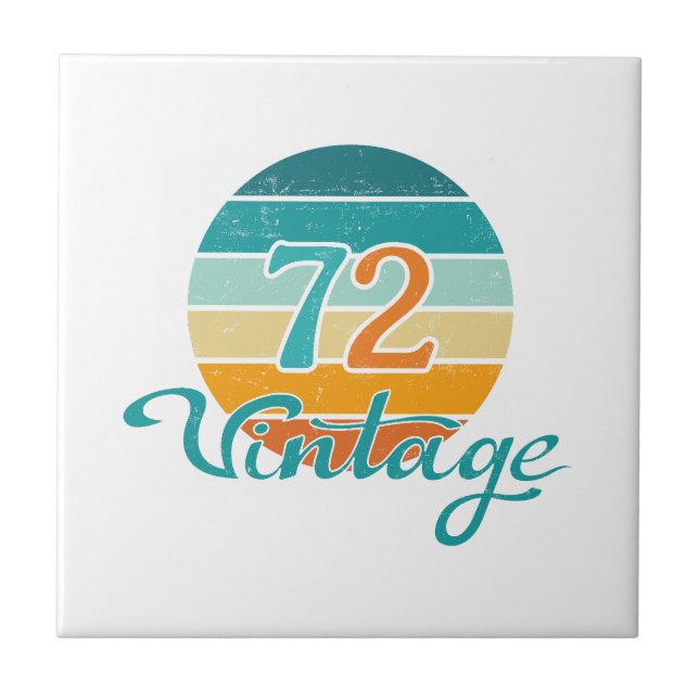 Retro Sunset 72 Vintage Distressed Tile (Front)
