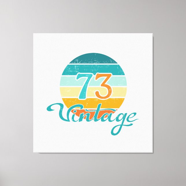 Retro Sunset 73 Vintage Distressed Canvas Print (Front)