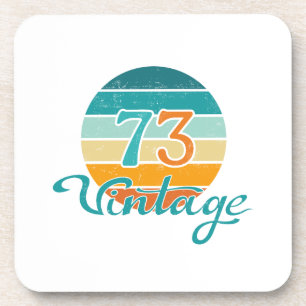 Retro Sunset 73 Vintage Distressed Coaster