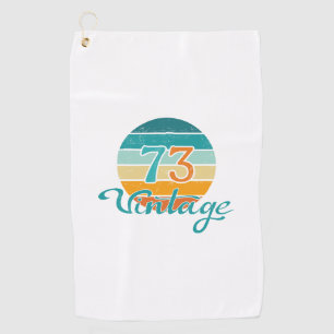 Retro Sunset 73 Vintage Distressed Golf Towel