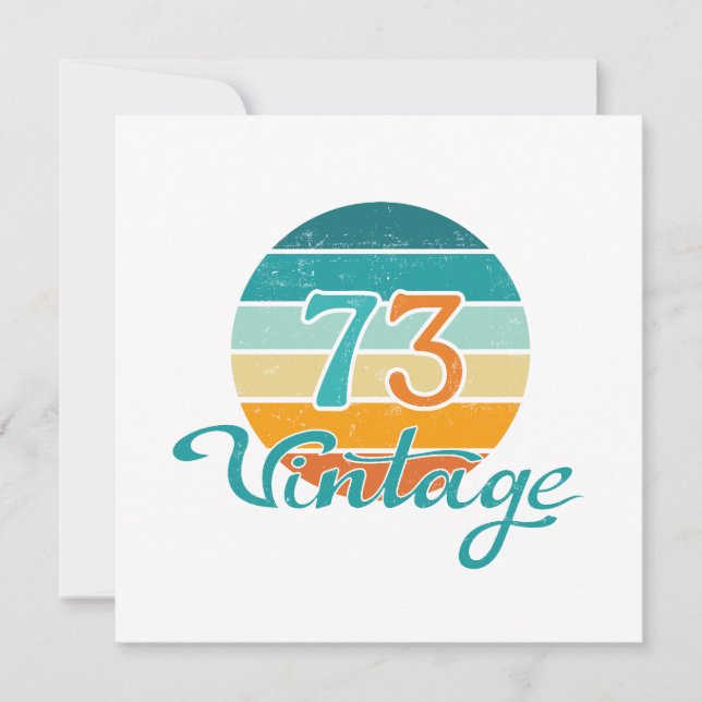 Retro Sunset 73 Vintage Distressed Invitation (Front)