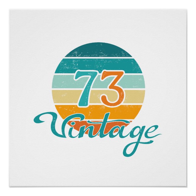 Retro Sunset 73 Vintage Distressed Poster (Front)