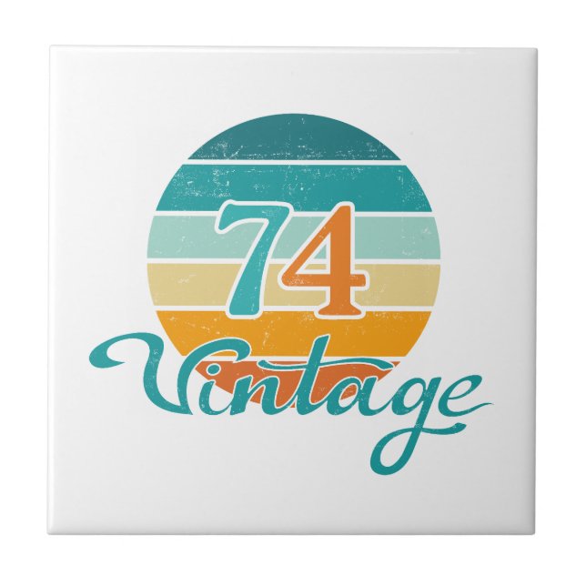 Retro Sunset 74 Vintage Distressed Tile (Front)