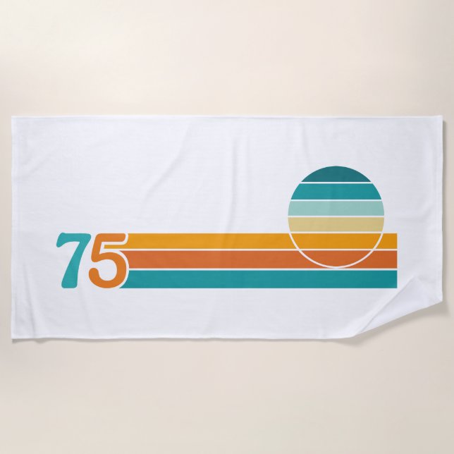 Retro Sunset 75 Beach Towel (Front)