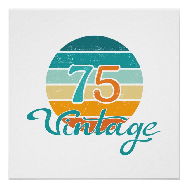 Retro Sunset 75 Vintage Distressed Poster (Front)